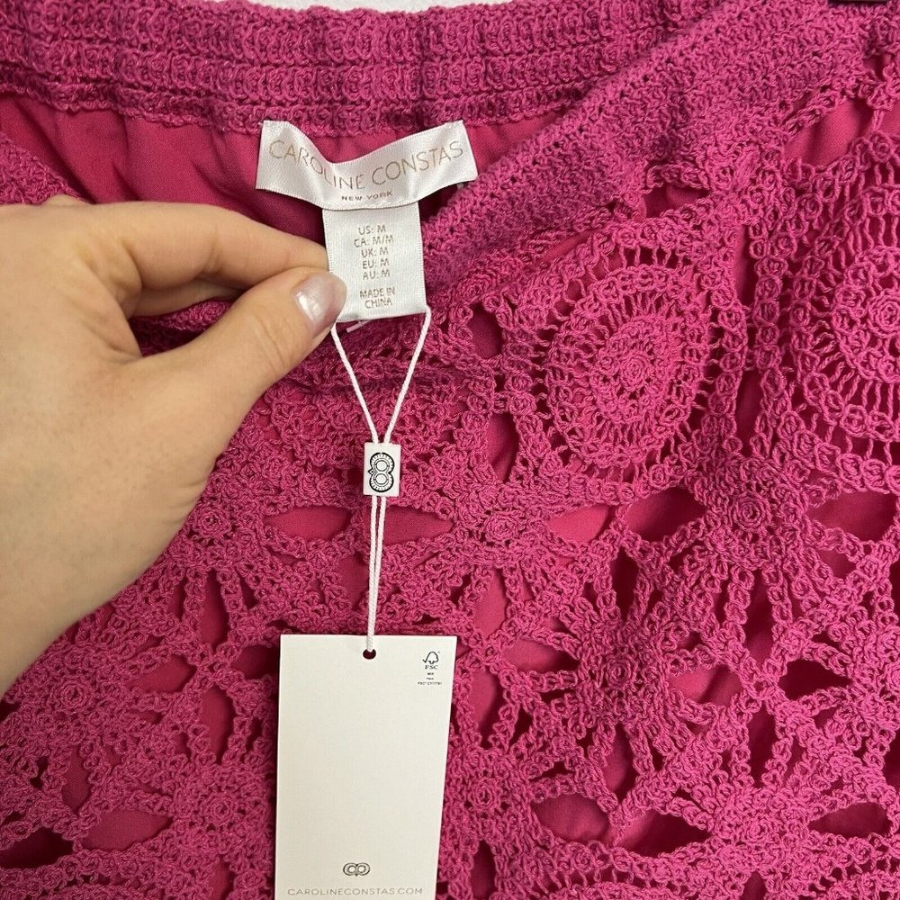 Caroline Constas Pink Crochet Top and Skirt Set - Picture 9 of 12